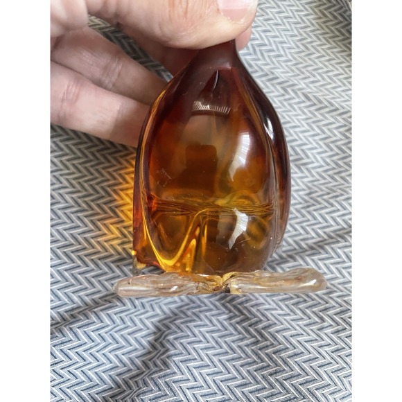 Vintage Murano Art Glass Duck 7.5" Amber Glass - Picture 15 of 15